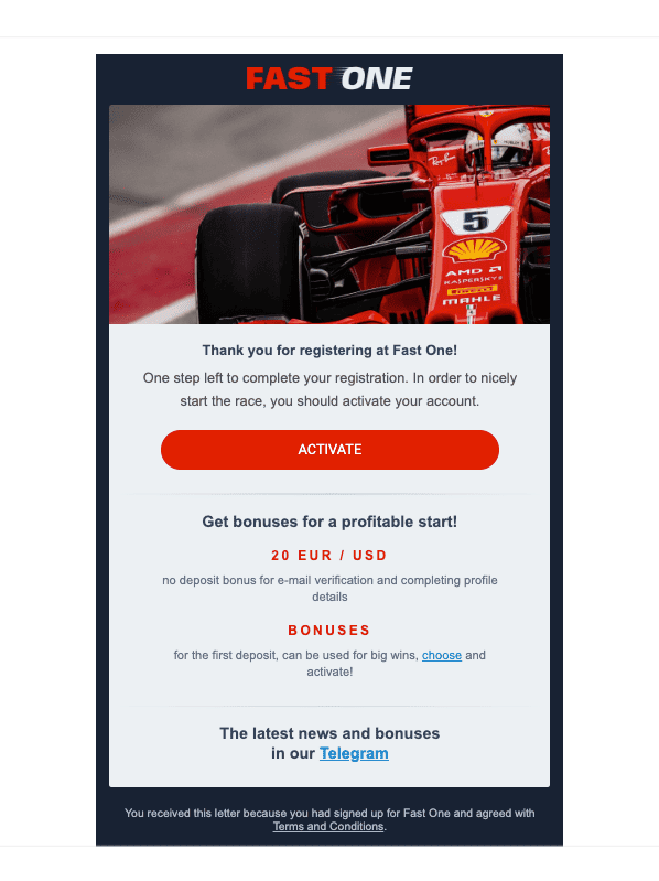 F1 Kasyno 100zl i Aktywacja konta